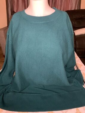 Maurices Teal Ribbed Crewneck Sweater